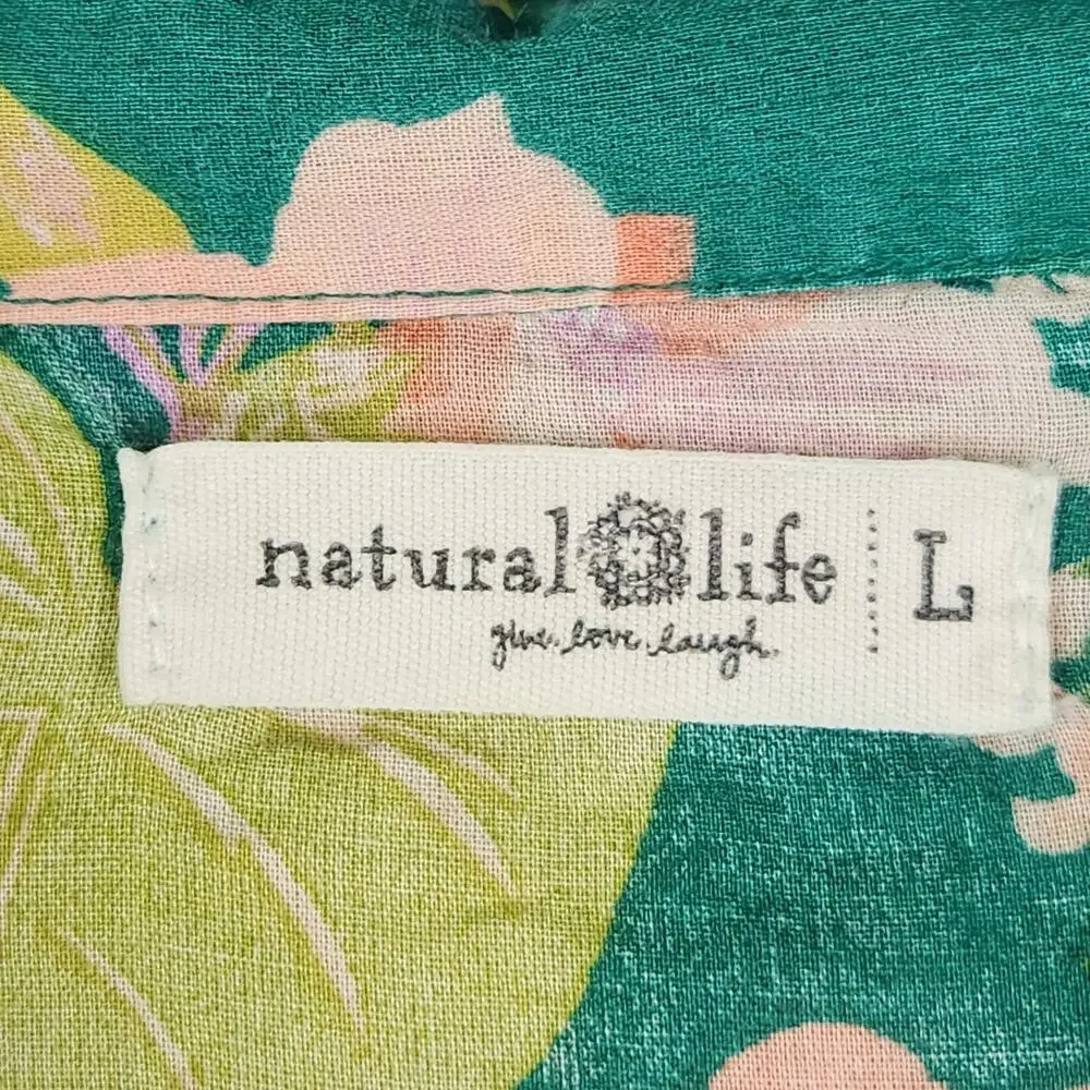 Natural Life Women’s Floral Skirt/Top Set SZ LG Breathable Lightweight EUC - Picture 5 of 14